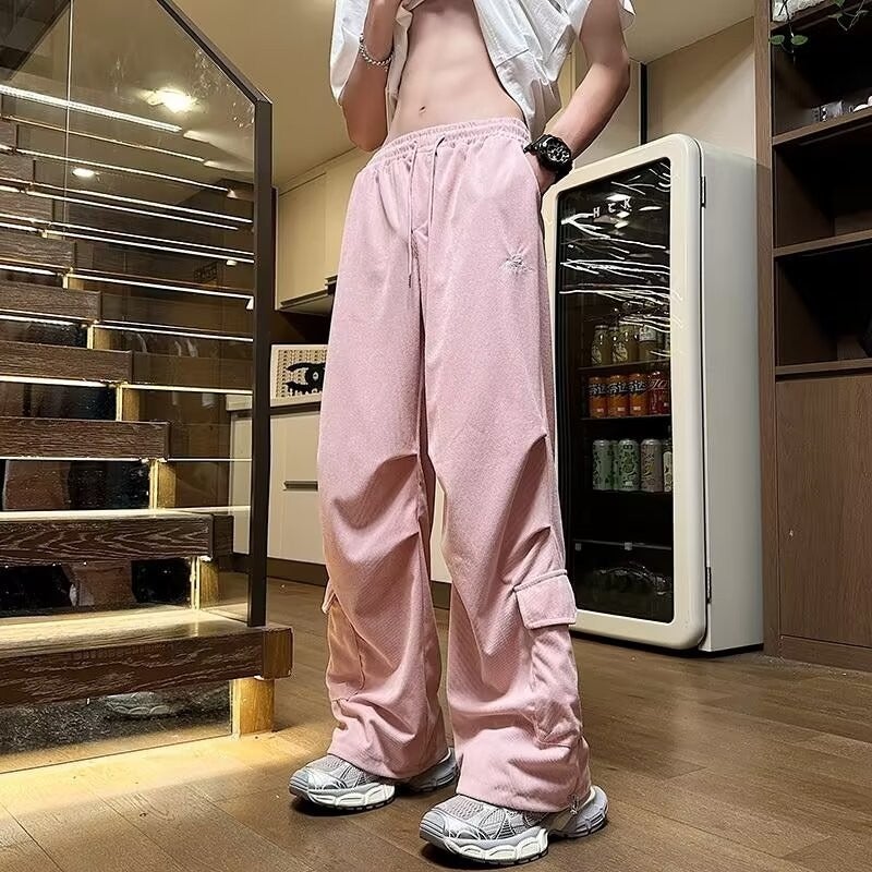 Japanese Style Retro Overalls For Men And Women In Spring Heavy Corduroy Pants High Street Trendy Casual Loose Wide Leg Trousers - Image 5